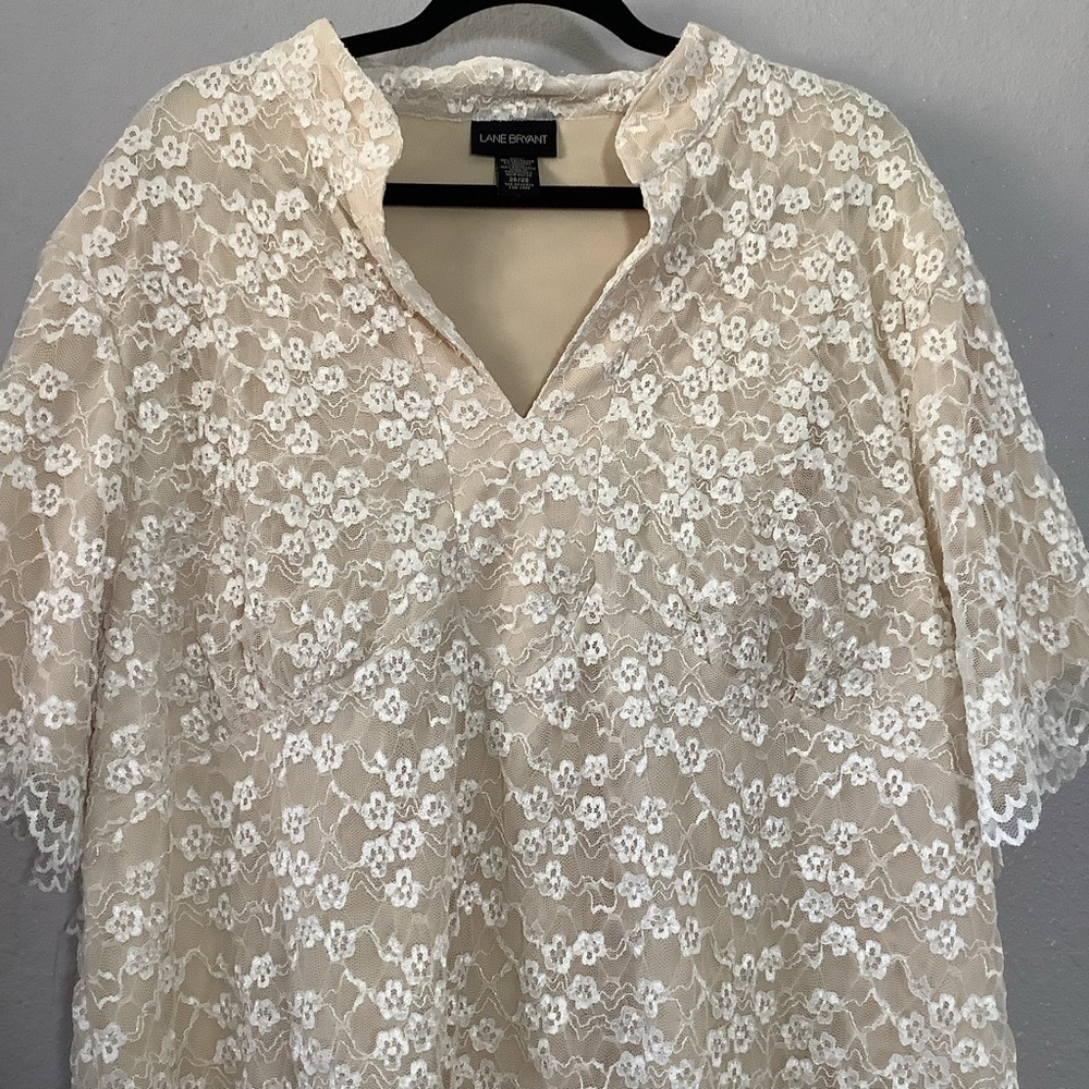 Lane Bryant Cream Lace Blouse - Picture 2 of 5